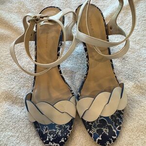 Elegant Cream and Blue Women's Sandals
